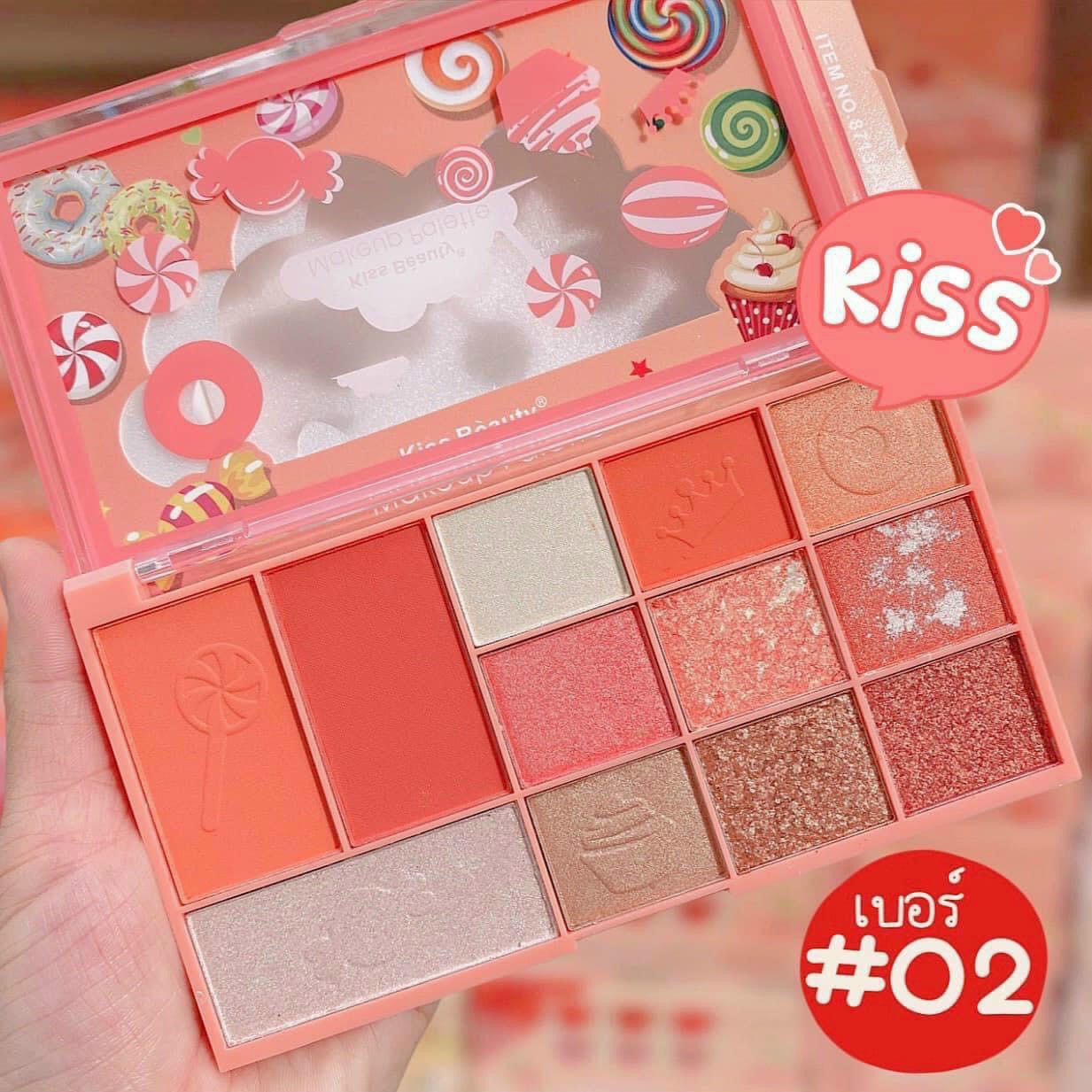 Phấn mắt đa năng Kiss Beauty 12 ô Donut
