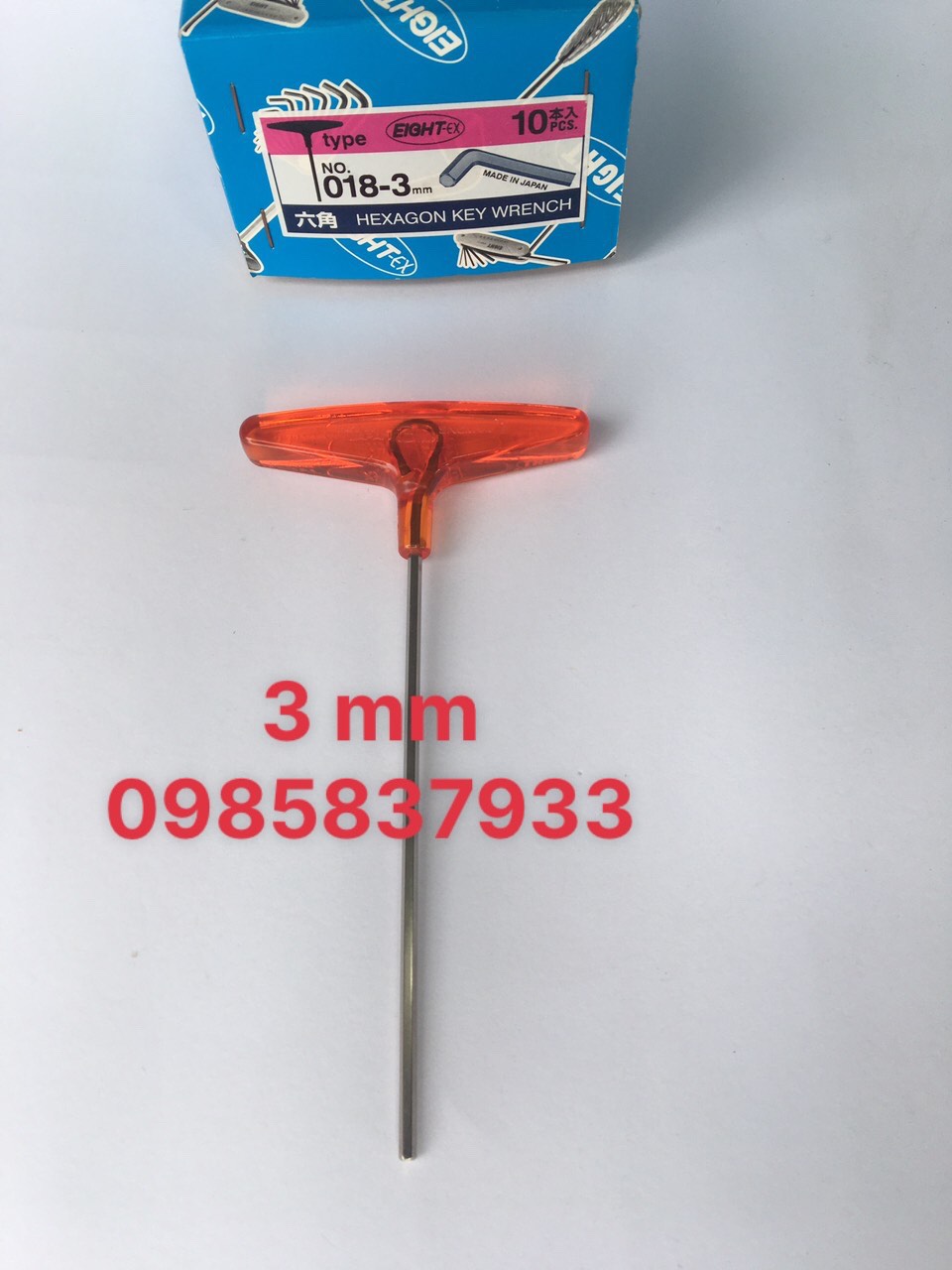 [Freeship +quà tặng 19k] Lục giác chữ T 3 mm Nhật Eight 018-3H tại MáyNTT tay cầm nhựa chống dàu mỡ tuổi thọ dài tháo lắp ốc chìm hiệu quả