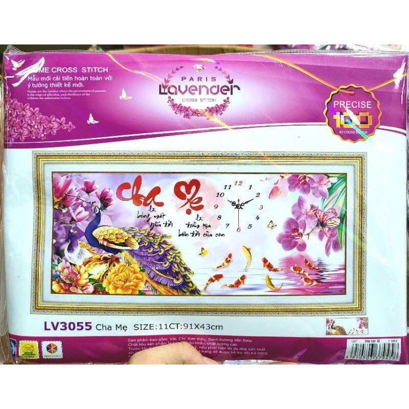 Tranh thêu chữ thập Cha mẹ DLH-222763-Ngọc Thịnh