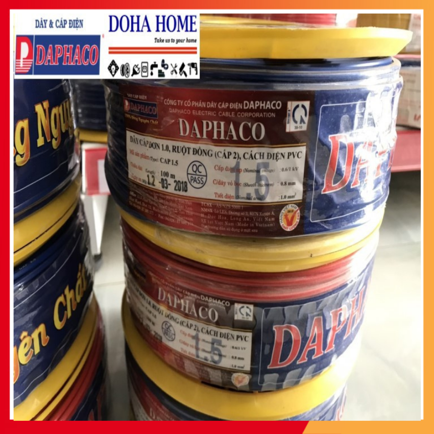 DÂY ĐIỆN ĐƠN DAPHACO 1.5/2.0/2.5 - 100 MÉT
