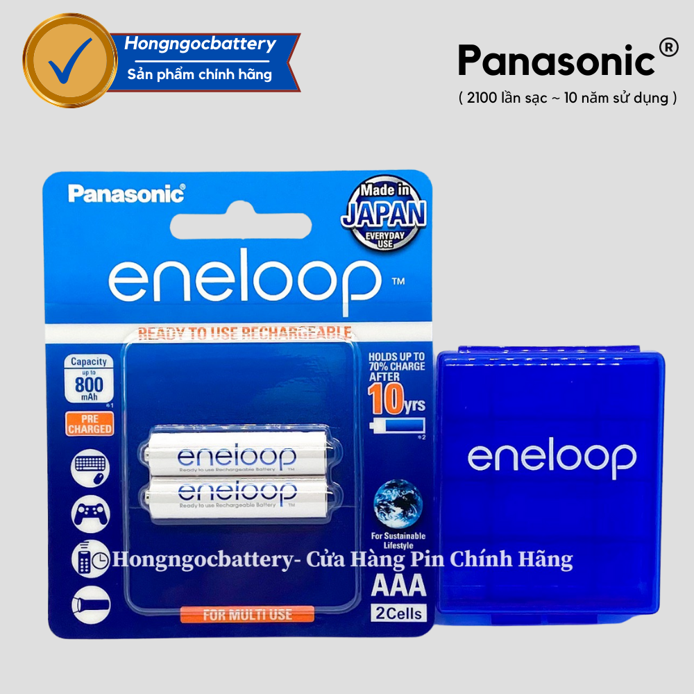 Vỉ 2 Viên Pin AAA Eneloop BK4MCCE Made in Japan