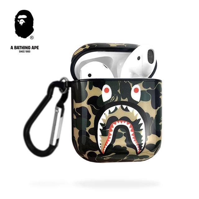  SWUU Designer Silicone Cartoon Case for AirPods 1/2nd  Generation with Keychain,Black Shark Mini Airpod Case Bag for Teens Boys  Men Girls Women : Electronics