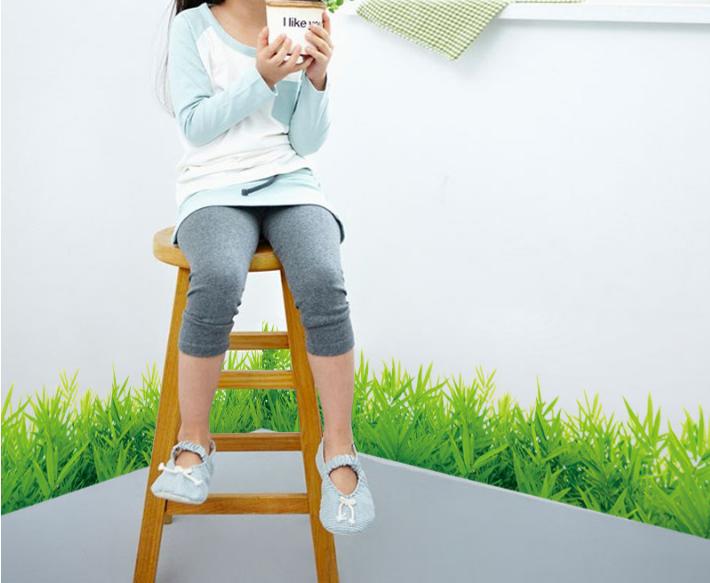 Decal trang trí chân tường cỏ xanh 3D-K2