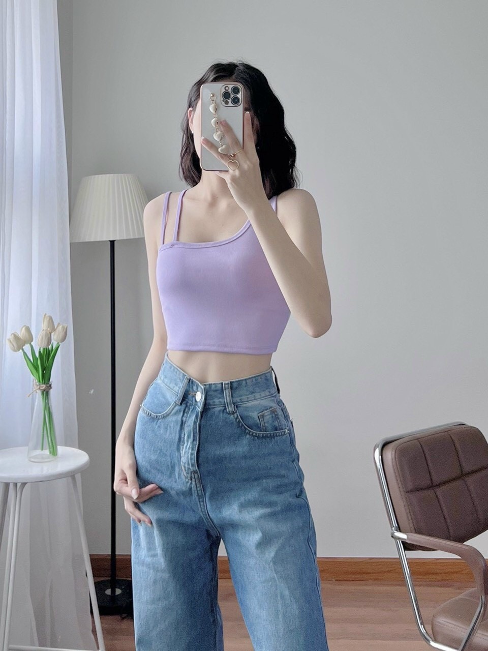 [ Chuyên sỉ] Áo thun croptop nữ 2 dây cá tính