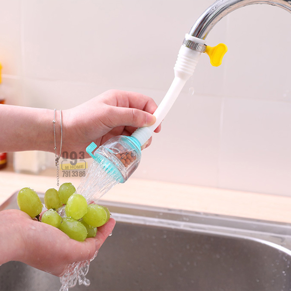 Water Filter Splash KitChen Shower Tap Water Spray Water Saver 360 Rotating Faucet Water Filter Telescopic Water-Saving Nozzle with Filter Faucet Fits Standard Faucets No-Cracking No-Leakage