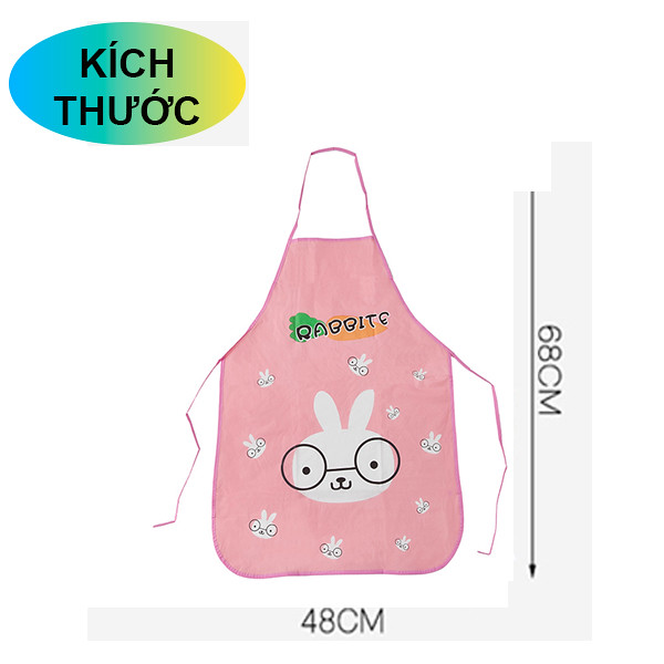 Tạp Dề Nhựa Chống Thấm Nước Tạp Dề Chắn Văng Dầu Mỡ In Hoạt Hình Phụ Kiện Nhà Bếp