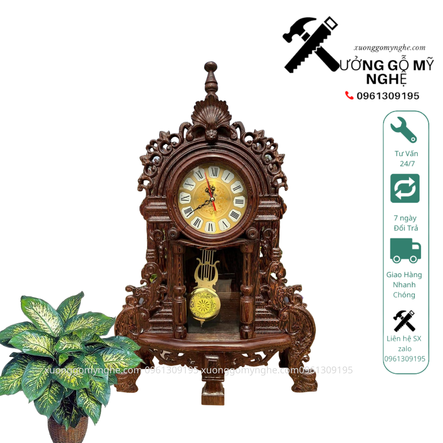 Đồng hồ quả lắc gỗ