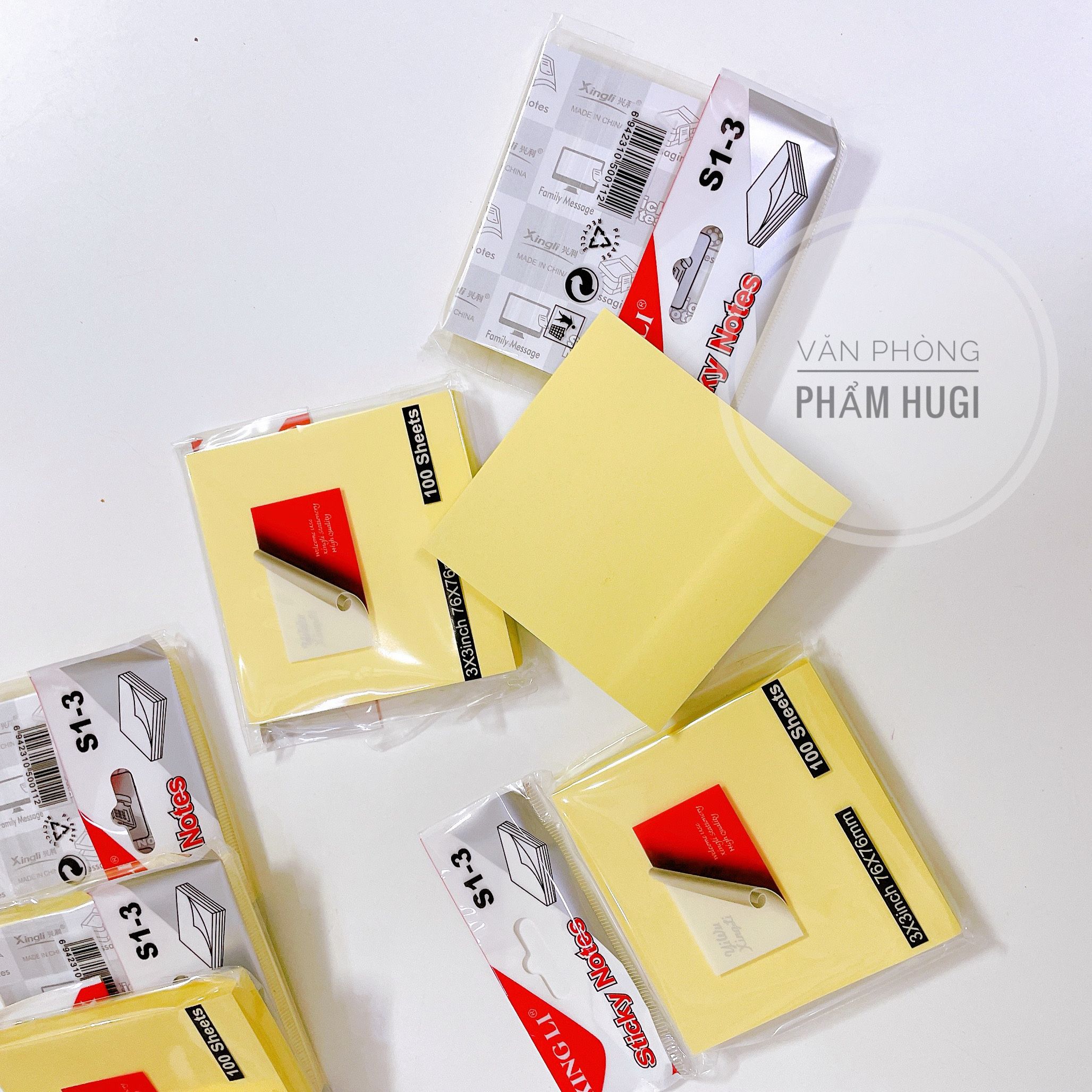 Giấy notes vàng hình vuông (76x76mm) xấp gồm 100 tờ
