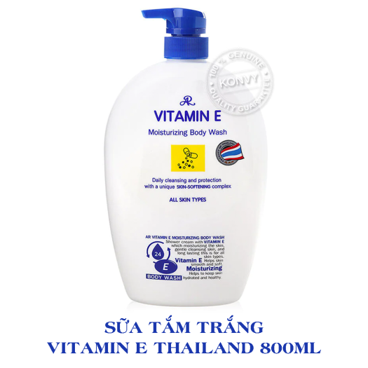 Sữa tắm dưỡng ẩm , trắng da Vitamin E Aron Thái Lan 800ml