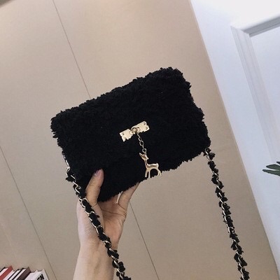 [ Sét nguyên liệu ] Túi đeo chéo nữ , Túi tự đan , túi hanmade lông xù nai