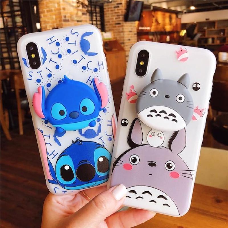 Giá Ốp lưng silicon hình nhân vật STITCH và TOTORO độc đáo đủ mã cho iphone 6 6s 6Plus 6sPlus 7 7Plus 8 8Plus X Xs XR XS Max