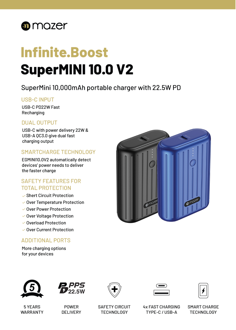 Pin Dự Phòng MAZER SUPPER Mini V2 10000mAh