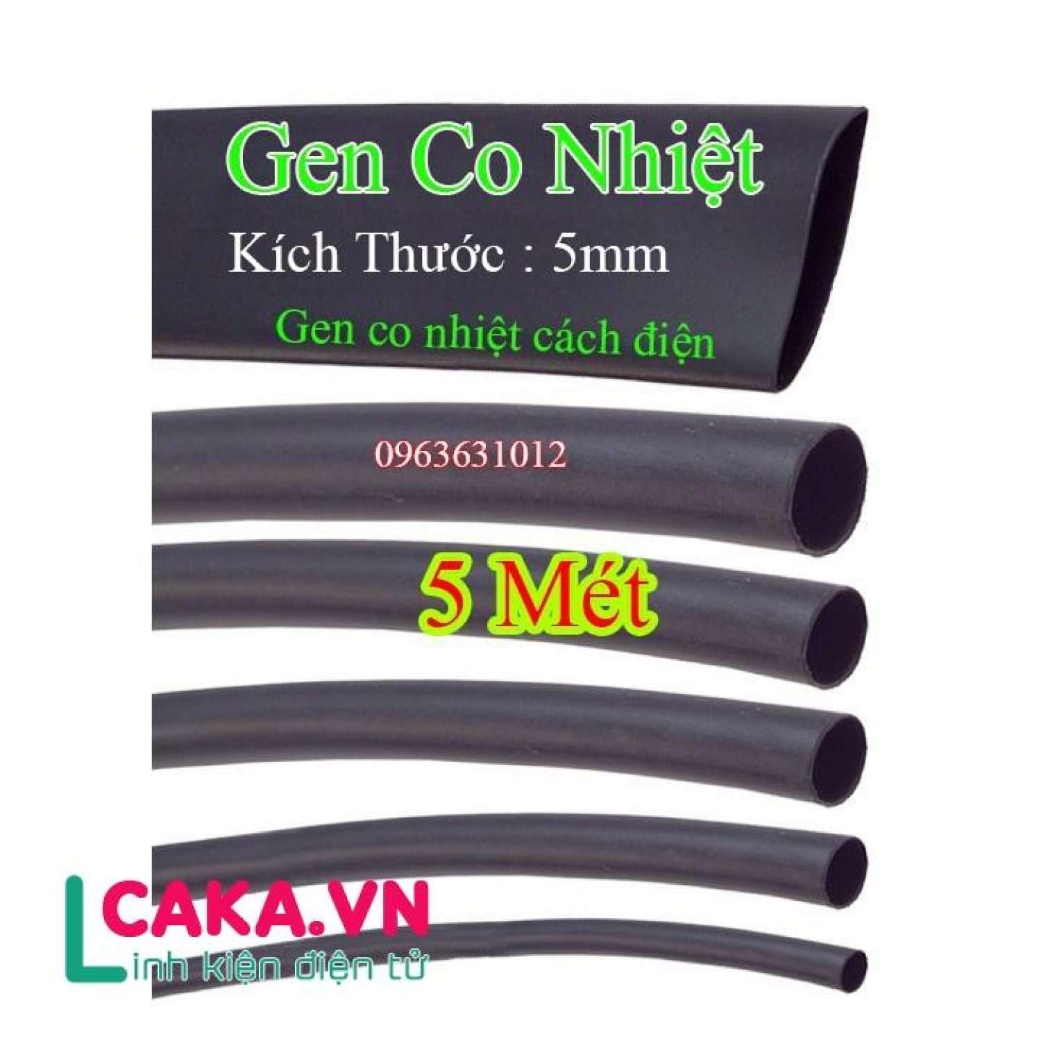 Gen co nhiệt cách điện 5mm 5 mét