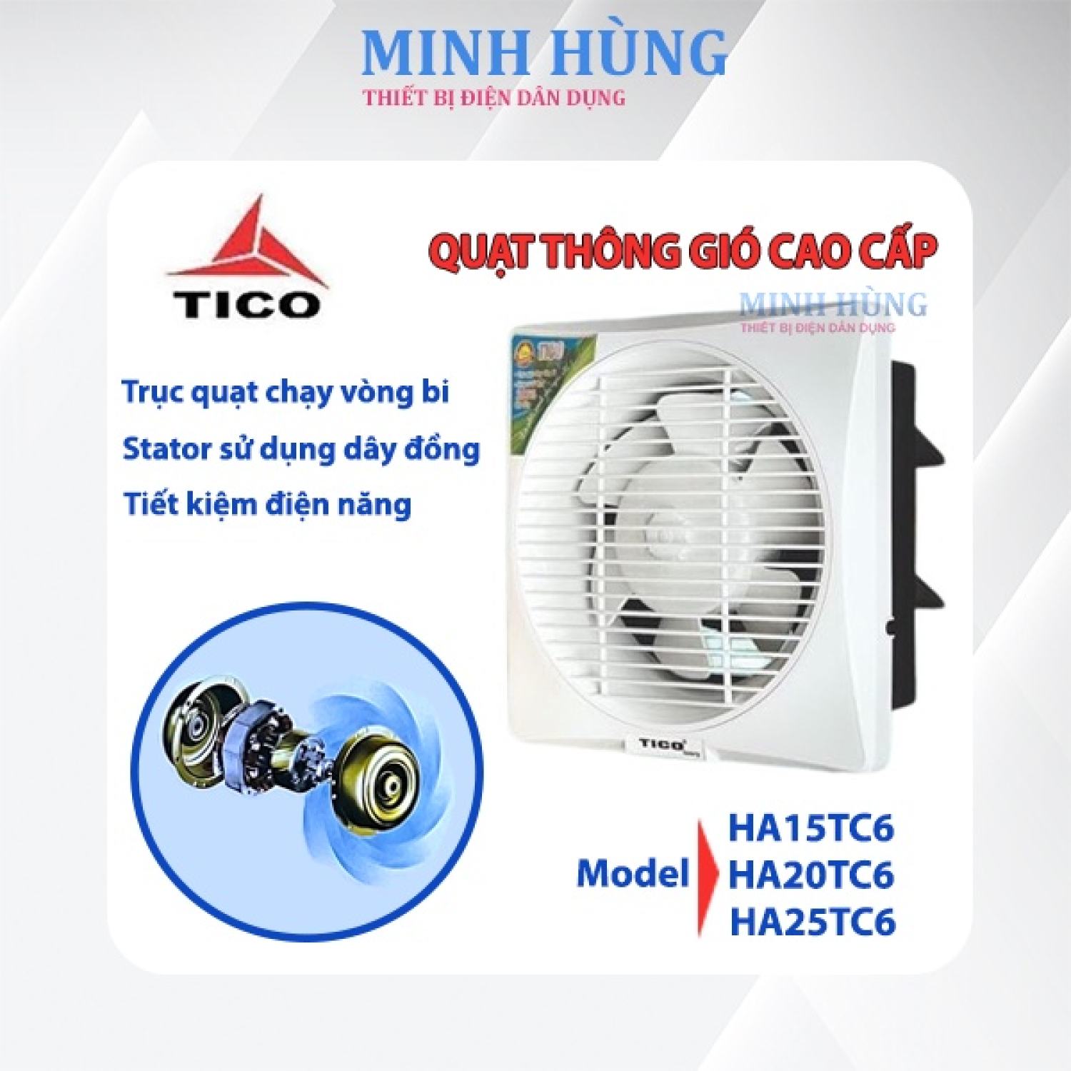 Quạt thông gió gắn tường Tico Luxury HATC6