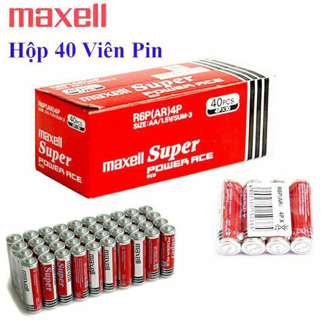 [HCM]1 Hộp pin maxell 2A 3A 40 viên
