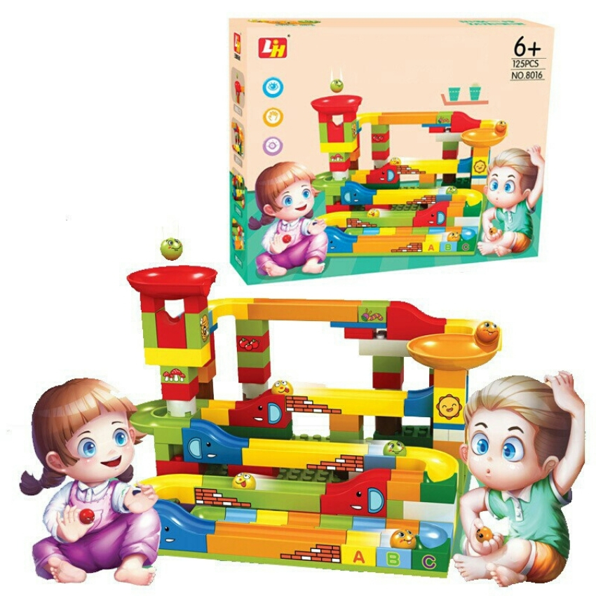Bộ Xếp Hình Cầu Trượt Lego Thả Bi 206 Chi Tiết Cho Bé Đồ Chơi Xếp Hình Phát Triển Trí Não - Q48376