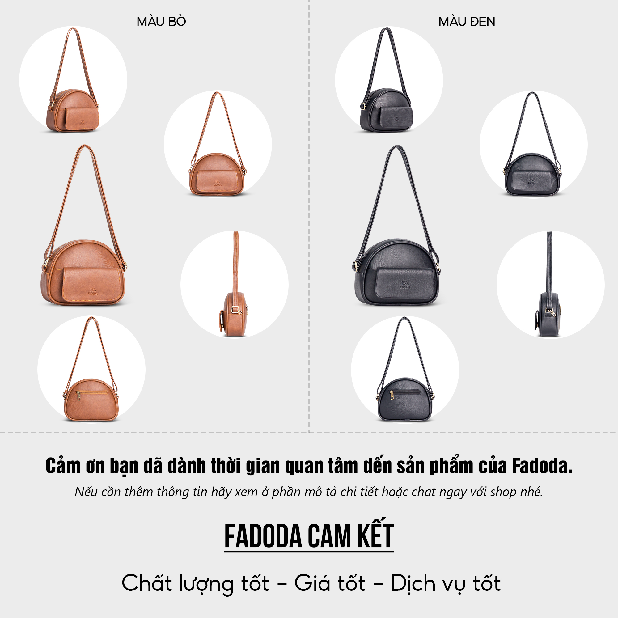 Túi Đeo Chéo Nữ Dáng Bầu Tròn Nắp Gập FA DO DA FN07
