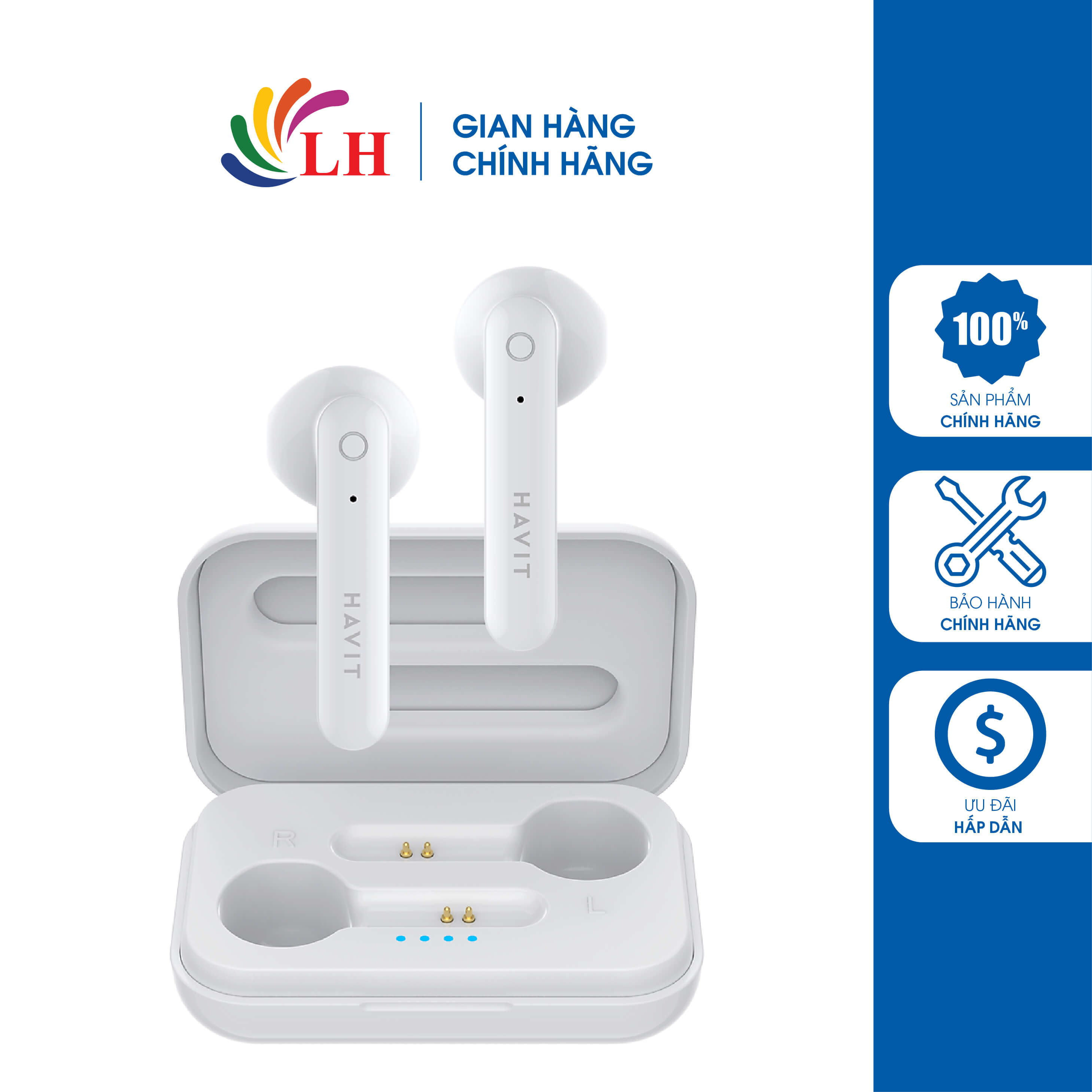 Tai nghe Bluetooth True Wireless Havit TW935 - Hàng chính hãng - Bluetooth v5.0, cảm ứng chạm thông minh