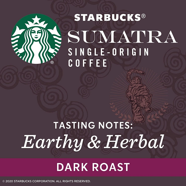 cà phê starbucks rang xay sẵn nguyên chất 100% arabica coffee, sumatra dark 340g (usa) 5