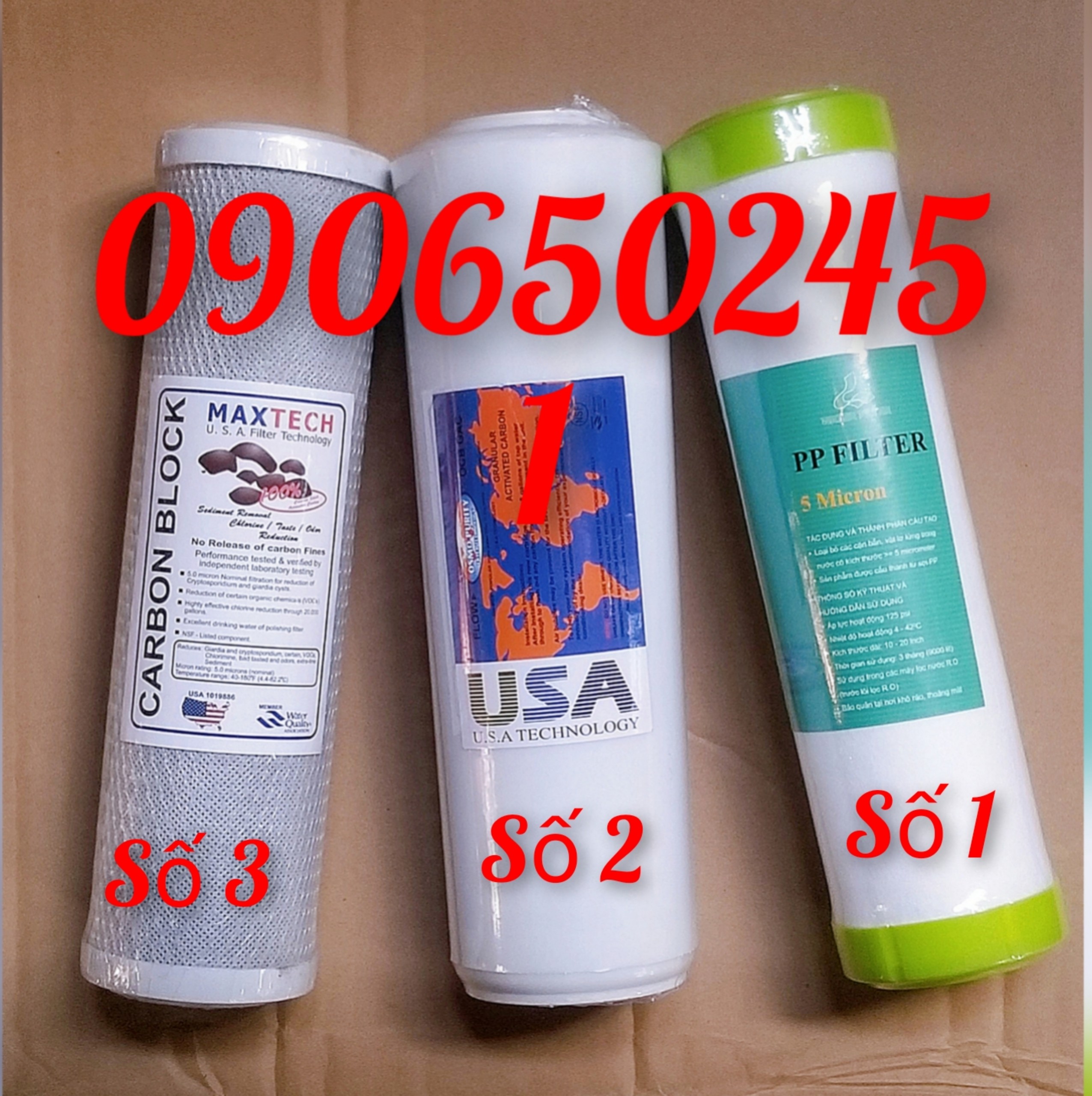 [HCM]COMBO BỘ 3 LÕI LỌC NƯỚC SỐ 12 3 CHO MÁY RO VÀ BỘ LỌC NƯỚC SINH HOẠT 10INCH CHUẨN