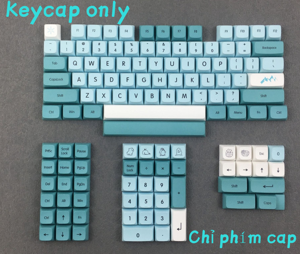 Iceberg Keycap XDA Height Keycaps Blue White Mechanical Keyboard Keycap Mechanical Keyboard Accessories Keycaps All Layout Keyboard