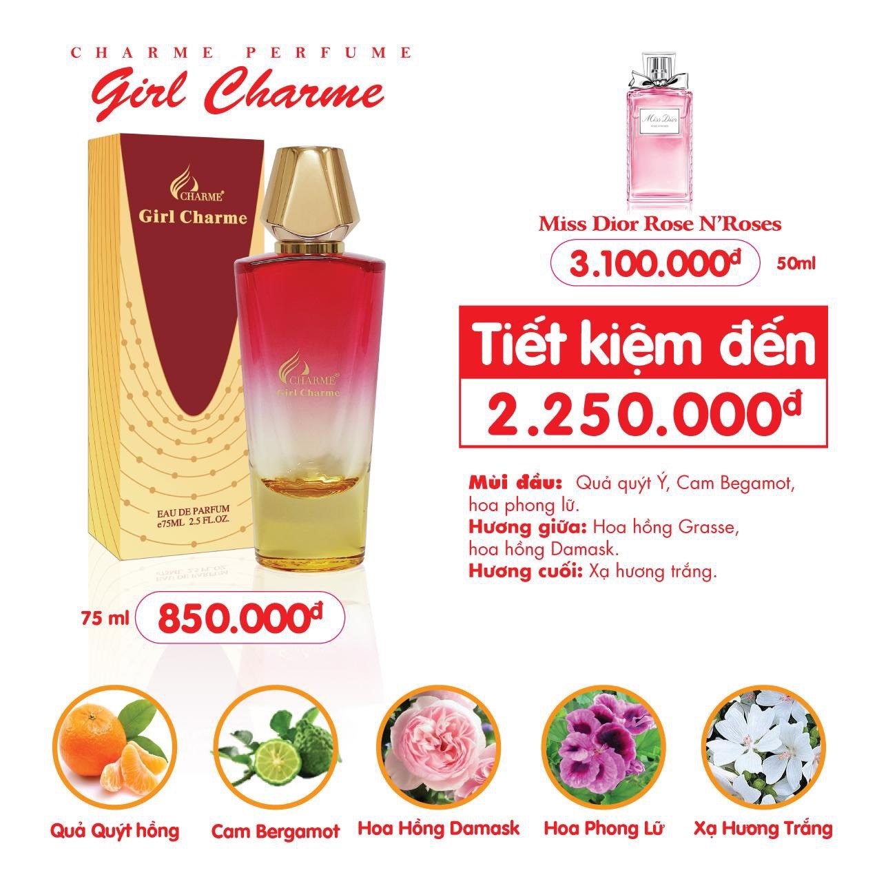 Chiết nước hoa nữ CHARME GIRL 10ML Gợi cảm quyến rũ tươi mát Cá tính Nước hoa nữ Nước hoa chính hãng Dầu thơm nam nữ Dầu thơm nữ Nước hoa nam Làm đẹp Nước hoa