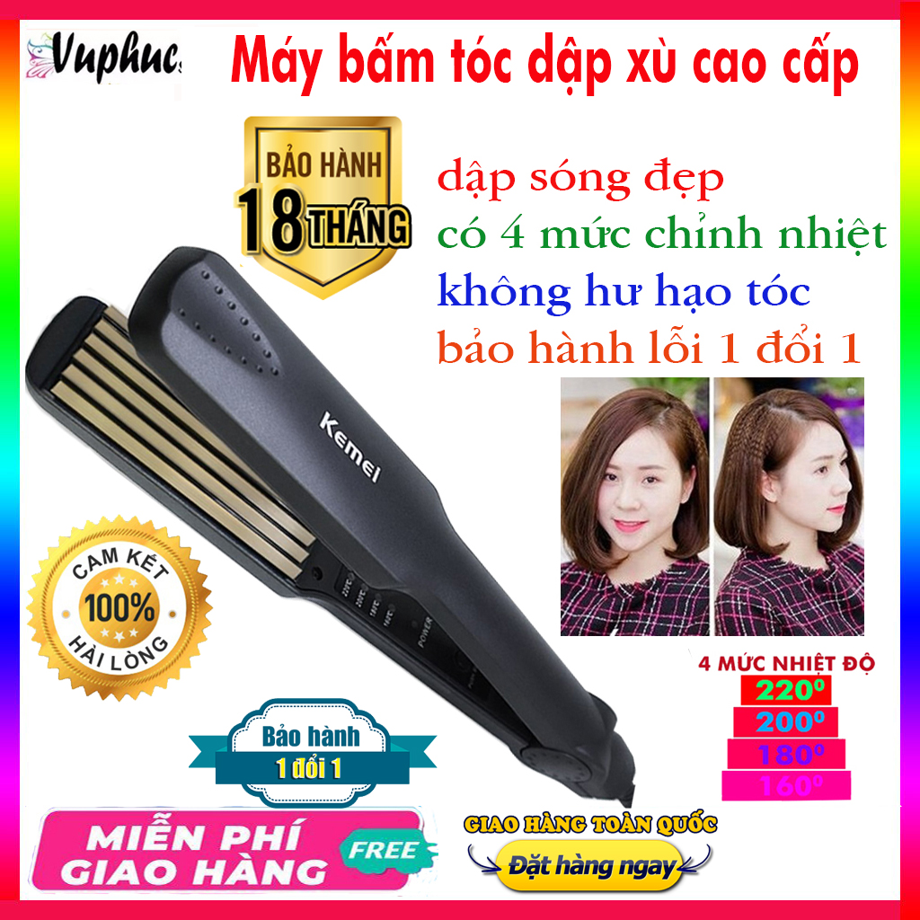 Máy ép duỗi uốn xoăn tóc mini đa năng chính hãng cao cấp Máy uốn duỗi tóc mini 3 in 1, máy bấm tóc, máy uốn xù tạo kiểu tóc 3 chức năng: duỗi, uốn, bấm tạo kiểu tóc,