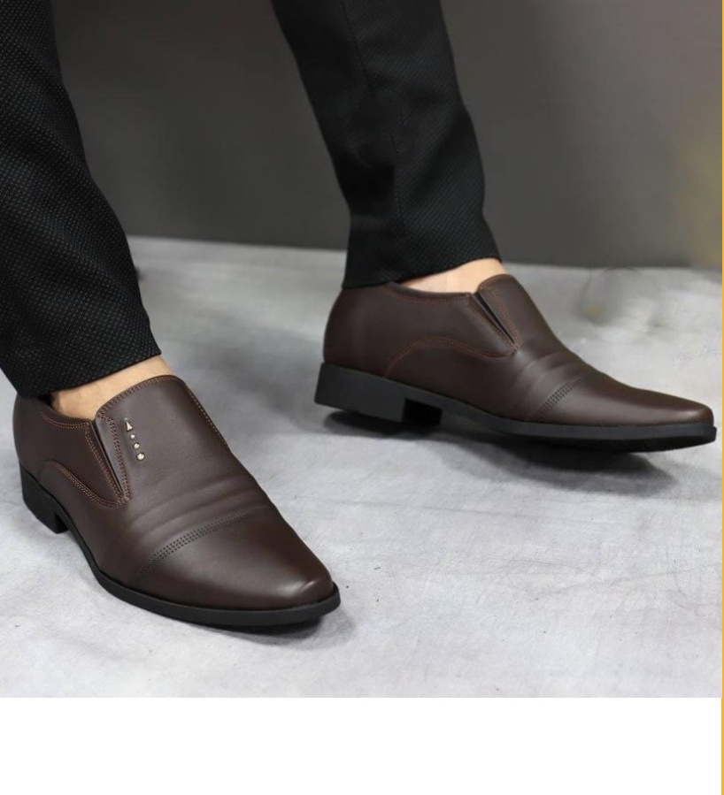 Giày tây nam da cao cấp tăng chiều cao 6-7cm đế cao su nguyên tấm chống trơn