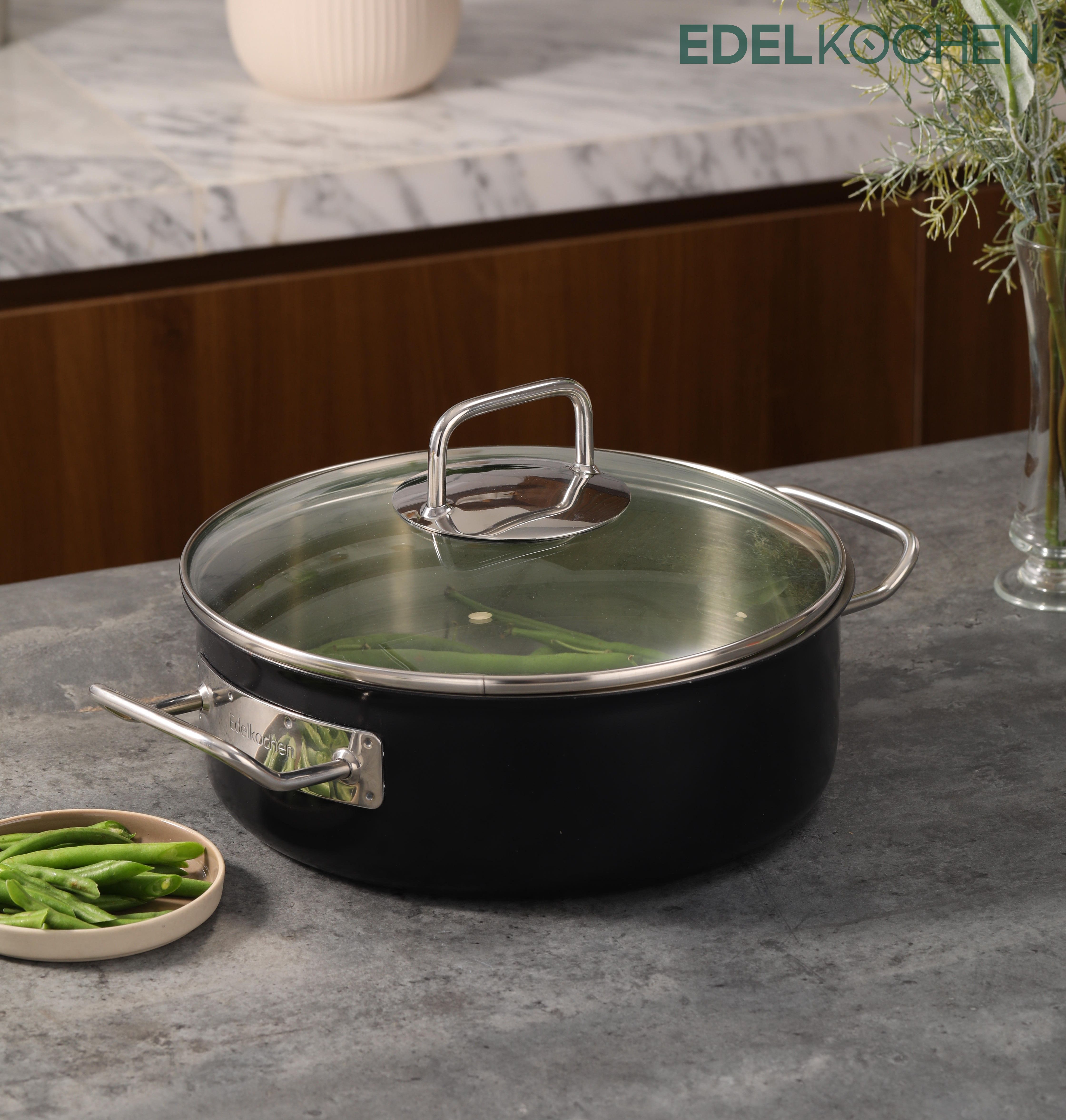[HCM]Nồi Edelkochen Solid đen 24 cm thấp