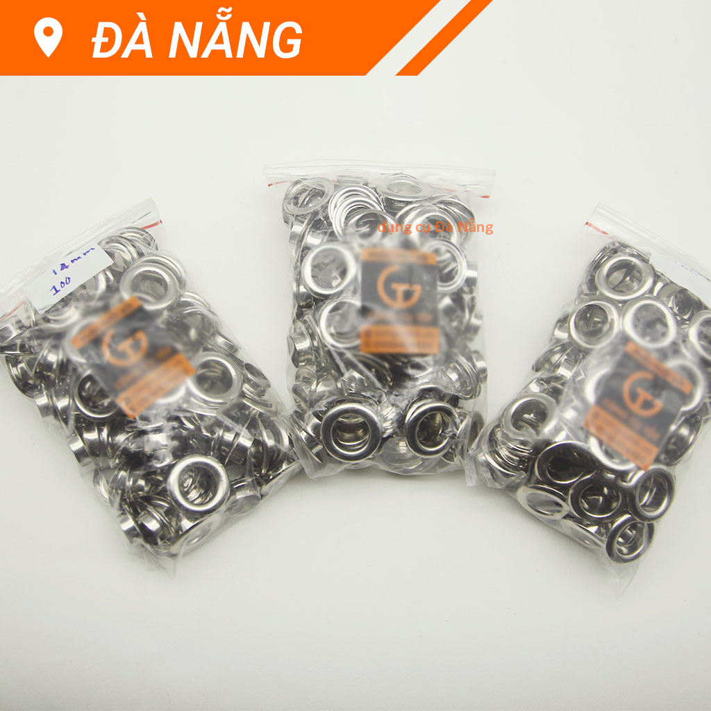Khoen Ore 14mm Túi 100 Cặp Chuyên Bấm Bạt - Khoen Mắt Cáo Kim Loại Tròn Dập Bạt Quảng Cáo Rèm Cửa Cao Cấp