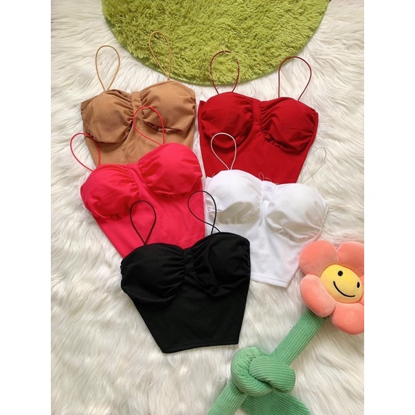 Áo 2 dây mảnh có mút ngực nhún