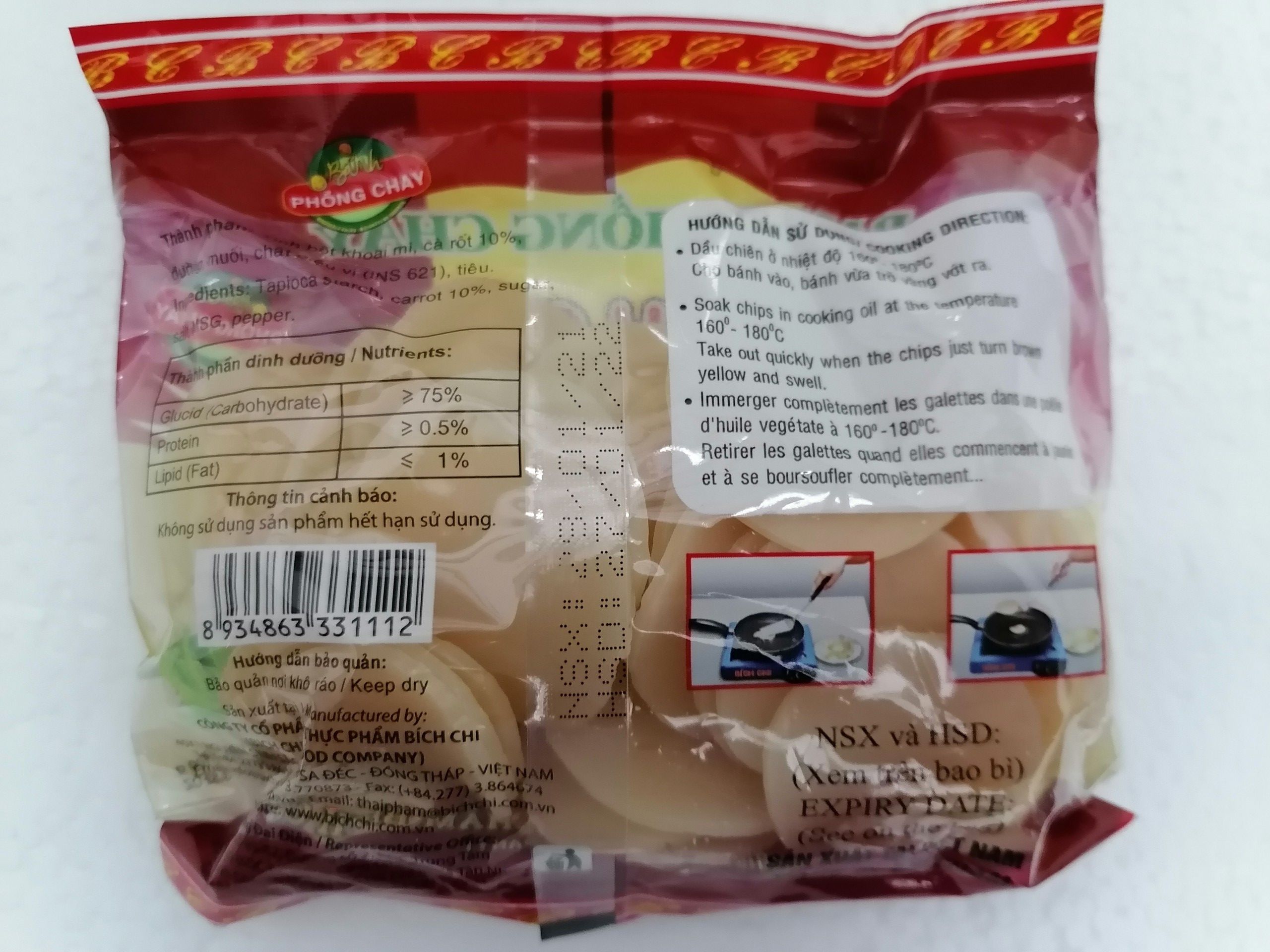 [100g - CHAY] BÁNH PHỒNG CHAY [VN] BÍCH CHI Vegan Chips (halal) (btn-hk)