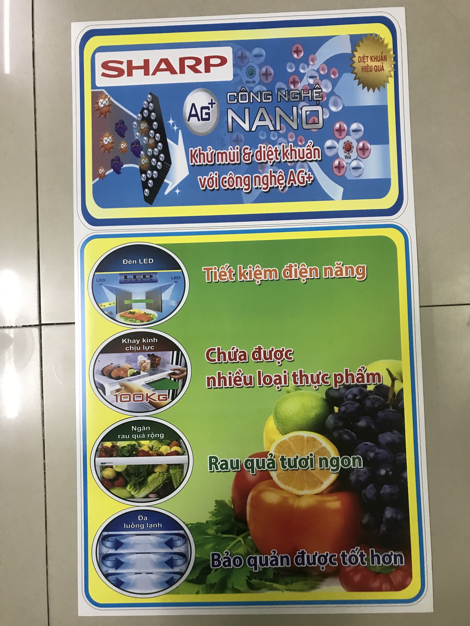 [HCM]Combo 10 tem dán tủ lanh Sharp/ Com 10 miếng dán tủ lạnh Sharp