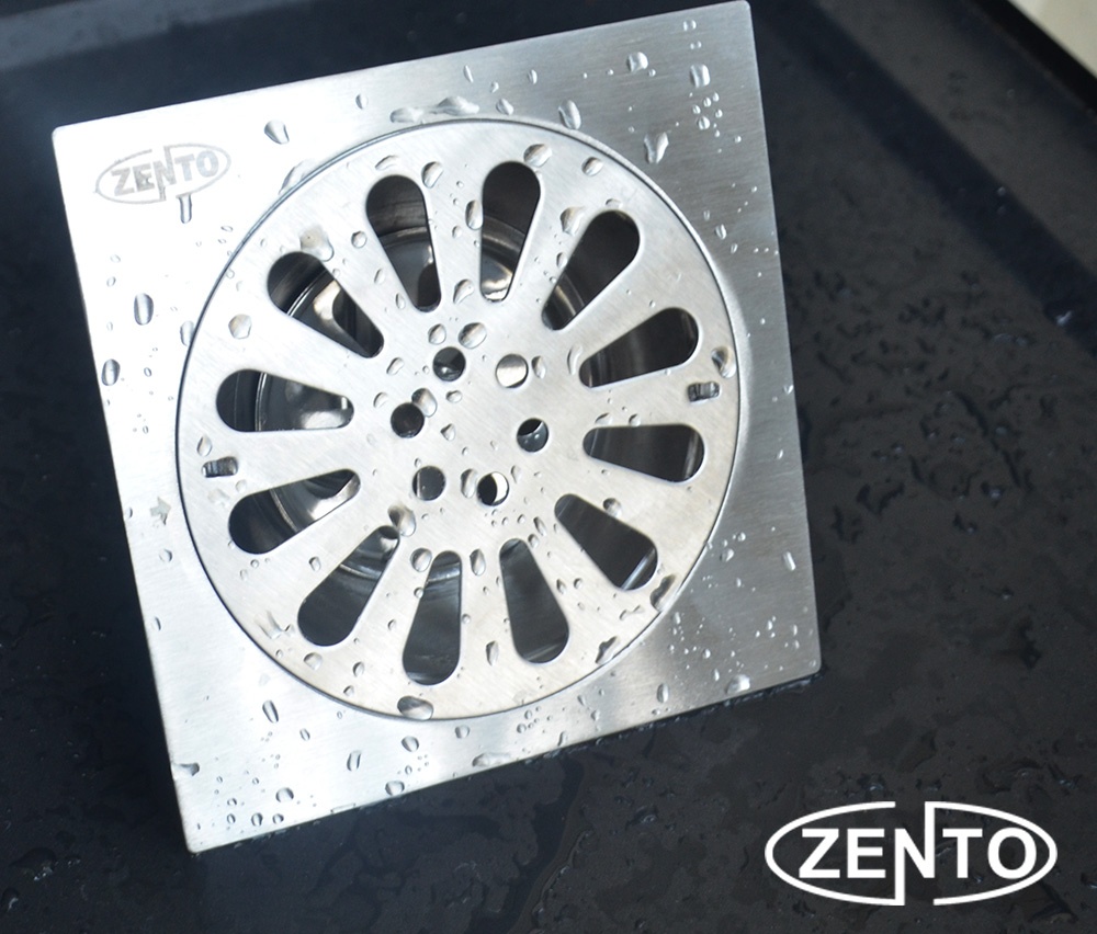 Phễu thoát sàn inox Zento TS122-L (12x12cm)(Xám)
