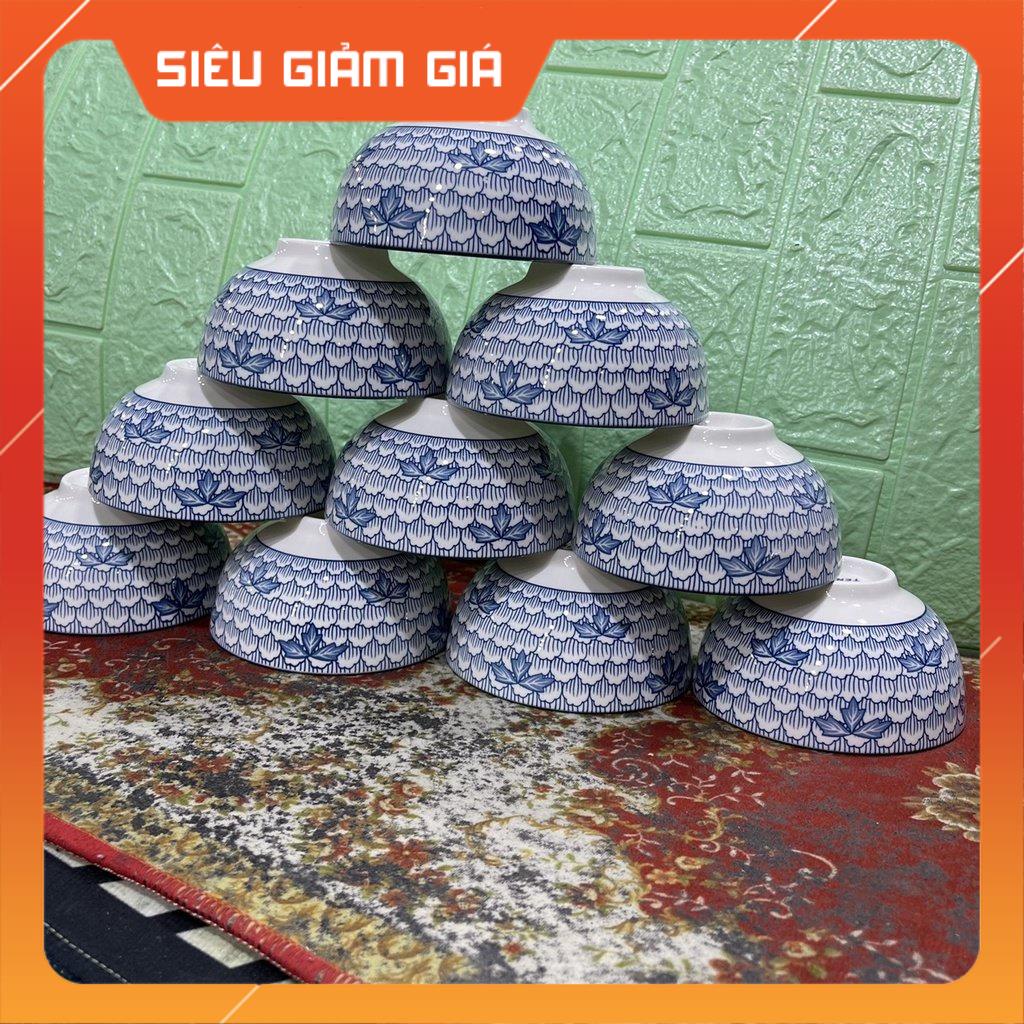 Combo 10 chén sứ / bát ăn cơm cao cấp dùng trong bữa ăn gia đình.