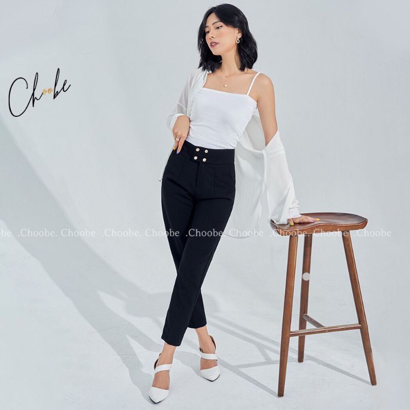 (106)Quần baggy lưng siêu cao 4 cúc cạp 7 phân