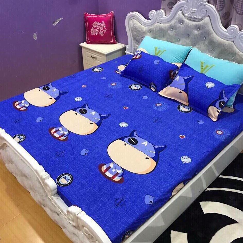 Bộ ga gối cotton Việt siêu nhân cute.
