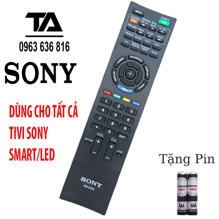 Remote tivi sony ✔ điều khiển tivi sony rm d959 - mới