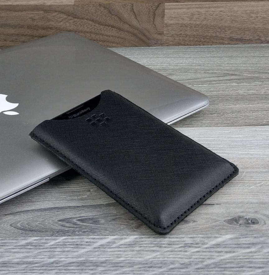 Bao da rút blackberry passport Q30/ Blackberry silver da bò safiano