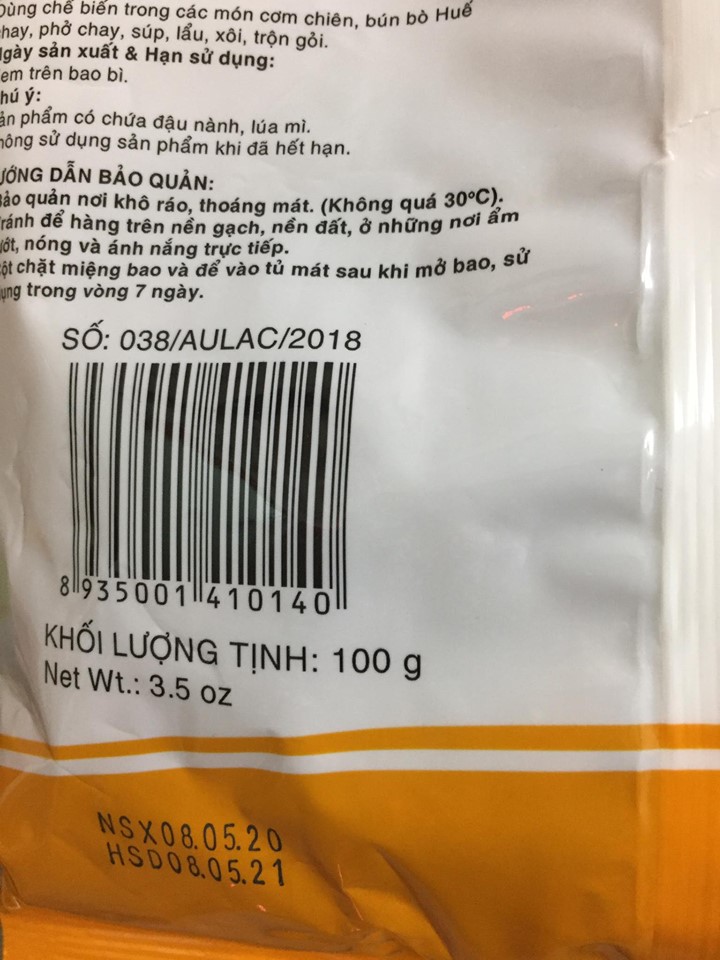 [HCM]Bò Lát 2 Chay Âu Lạc  - Bịch 100G