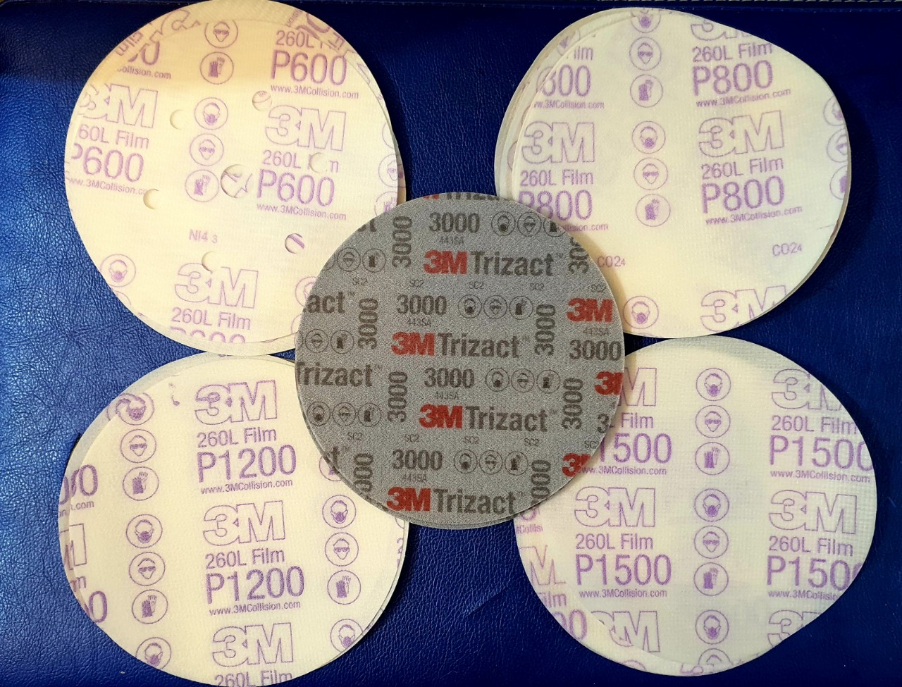 5 Tờ Giấy nhám tròn 3M 00950 Độ nhám P1500