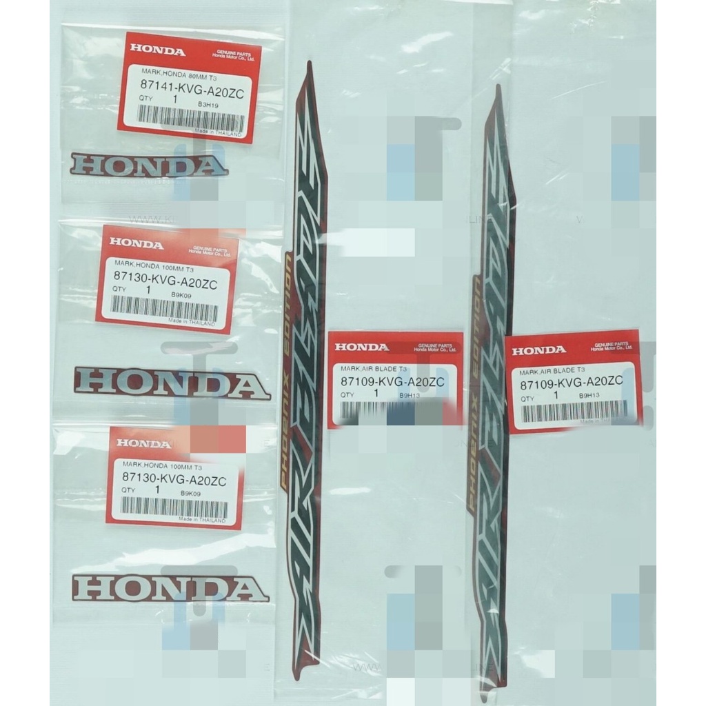 Bộ tem AB AIR BLADE 110 Thái 2007 2008 Đỏ Hoa văn 3d