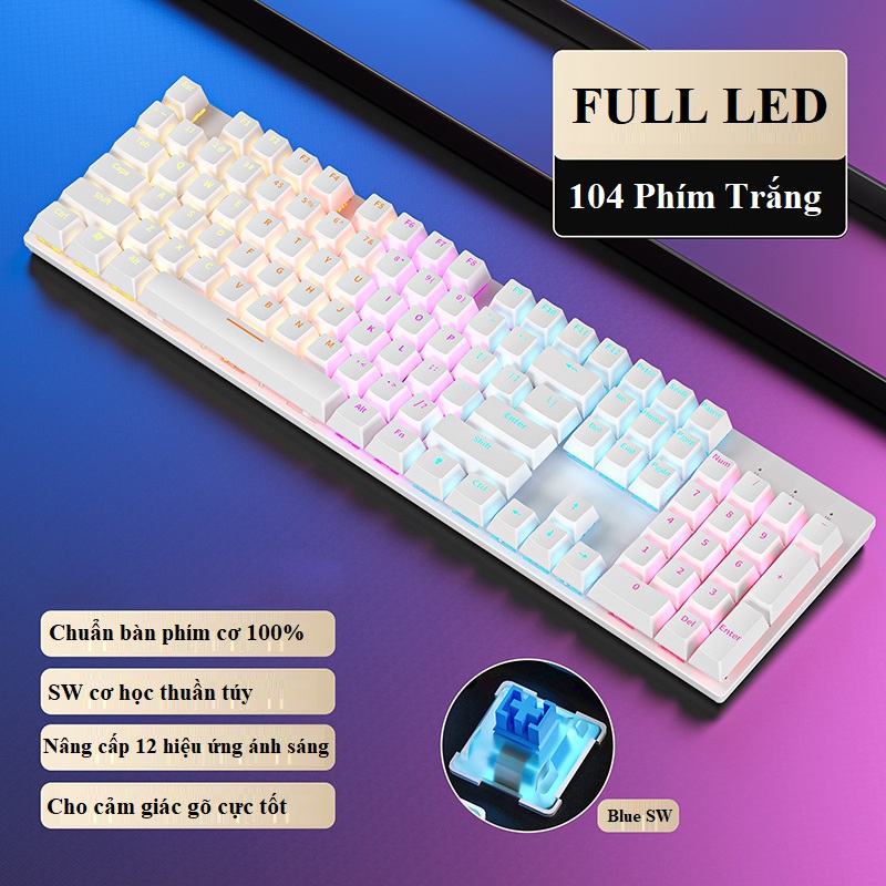 Bàn phím cơ Gaming A800 - Black - LED RBG (RED Led Blue/ Brown/ Red switch)