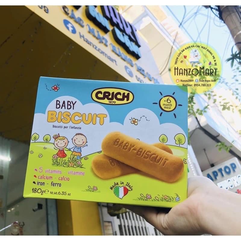 Bánh ăn dặm cho bé crich baby biscuit 6m+