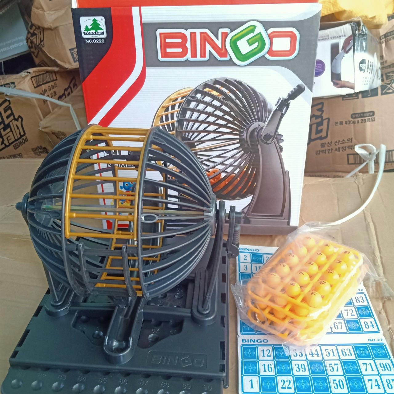 [MUA 2 GIẢM 5%]Bộ Bingo loto 90 số lồng quay 12cm