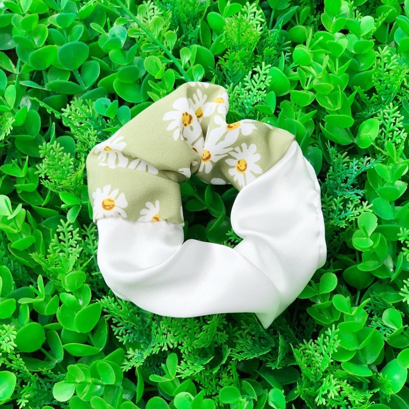 CỘT TÓC SCRUNCHIES mix màu caro, hoa cúc...