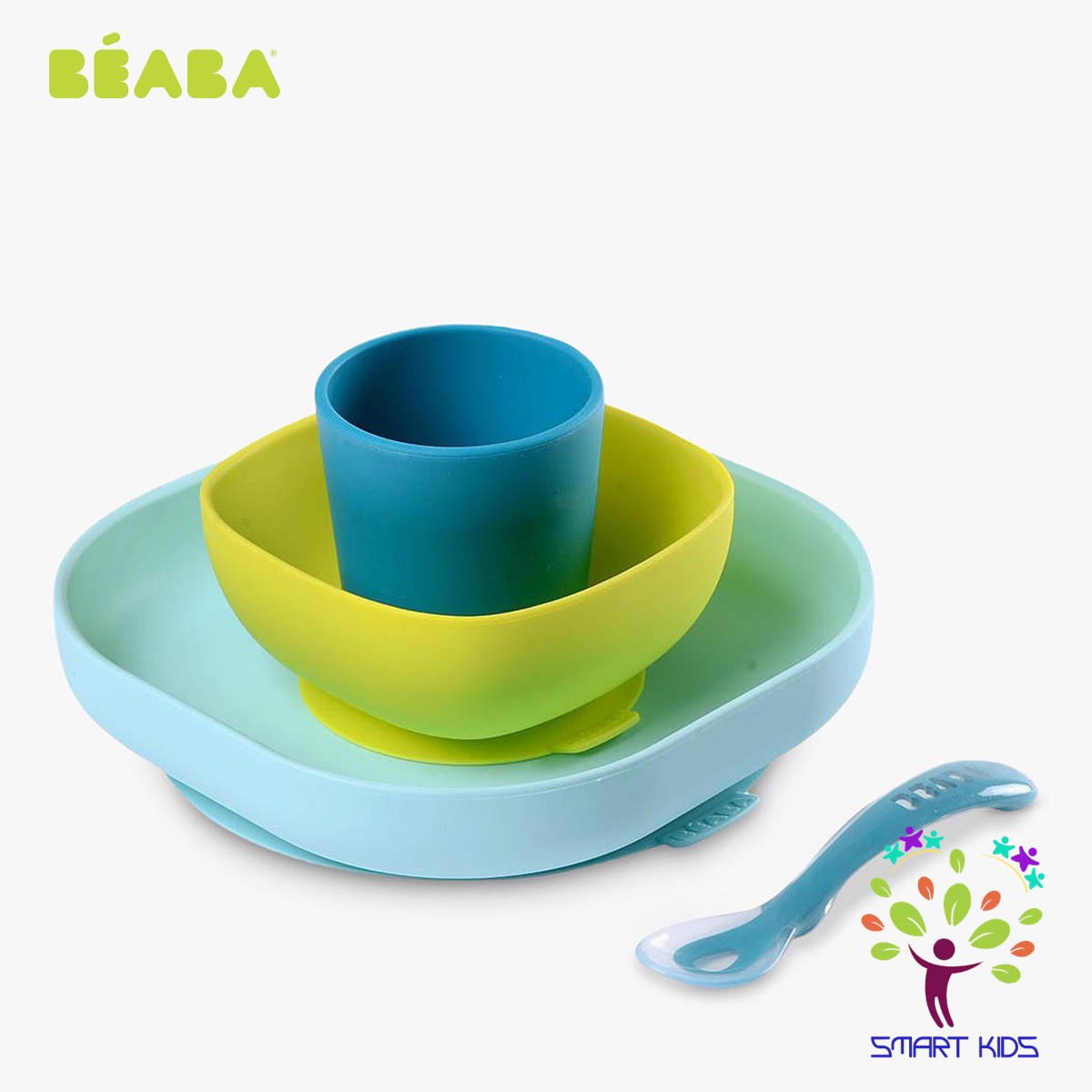 Bộ Ăn Dặm Silicone Đế Hít Không Đổ Beaba