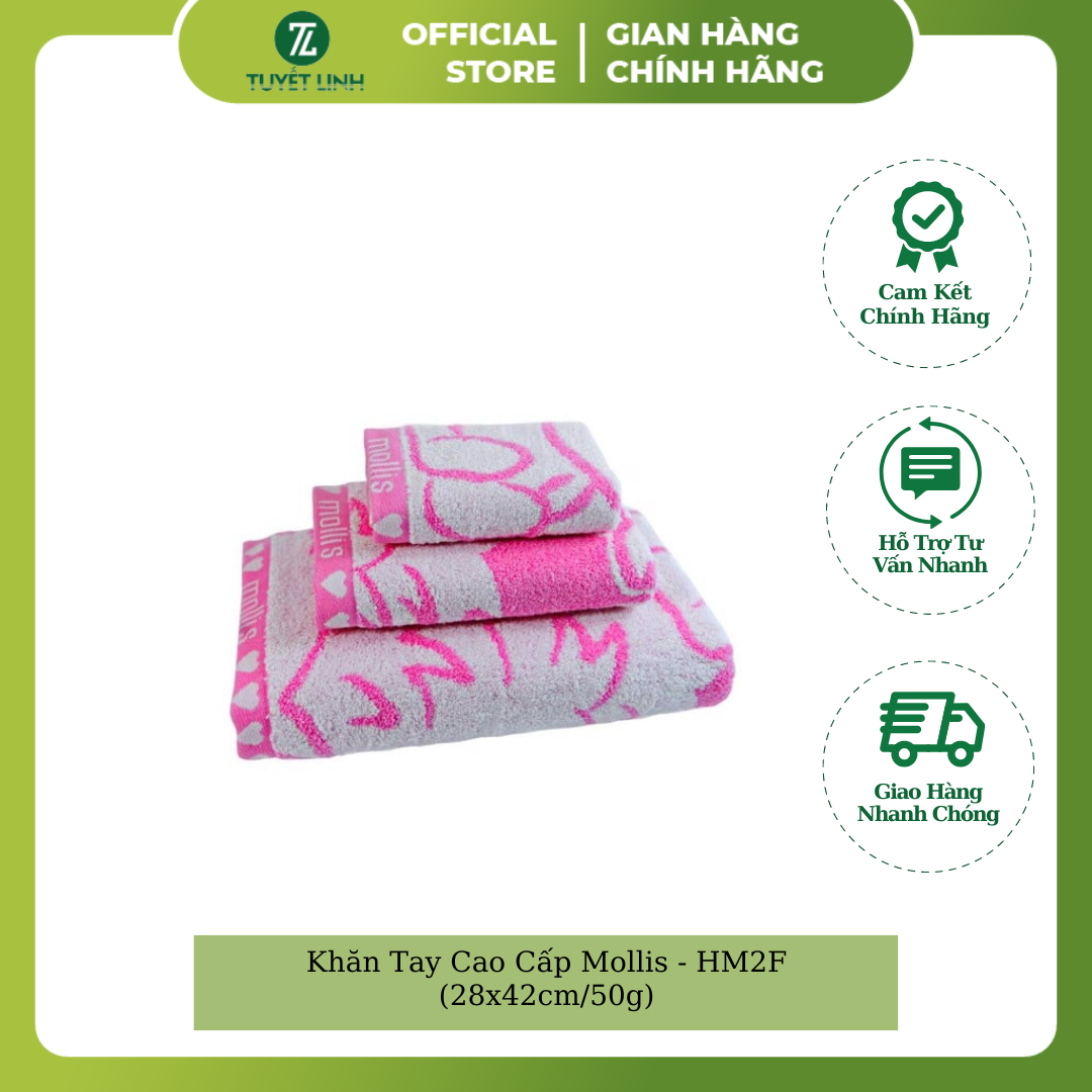 Khăn Tay Cao Cấp Mollis - HM2F (28x42cm/50g)