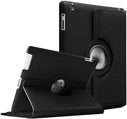 360 Degree Rotating Coloured Drawing PU Leather Stand Screen Protector For ipad 2 Cover For ipad 3 Case For ipad 4 9.7 inch