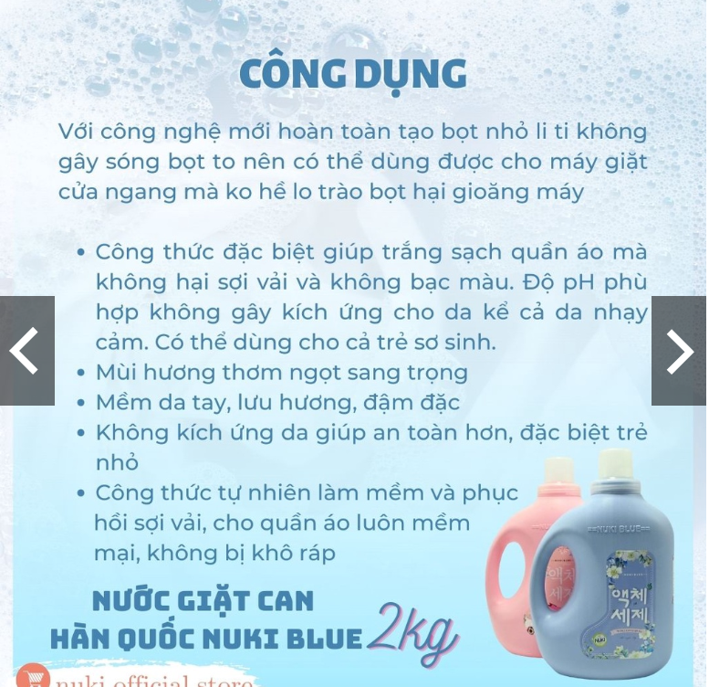 Nước giặt Nuki Blue Hàn Quốc
